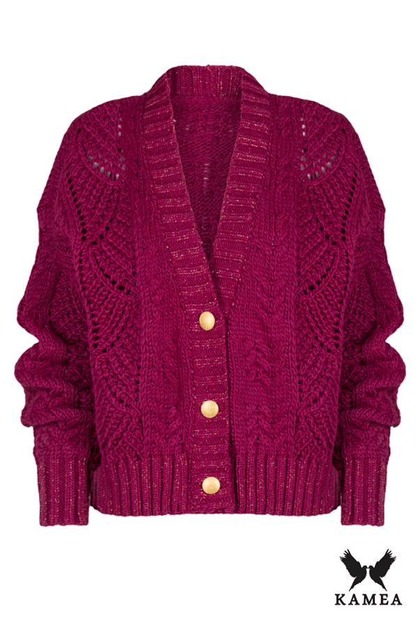 KARMEN fuchsia lyxig kofta