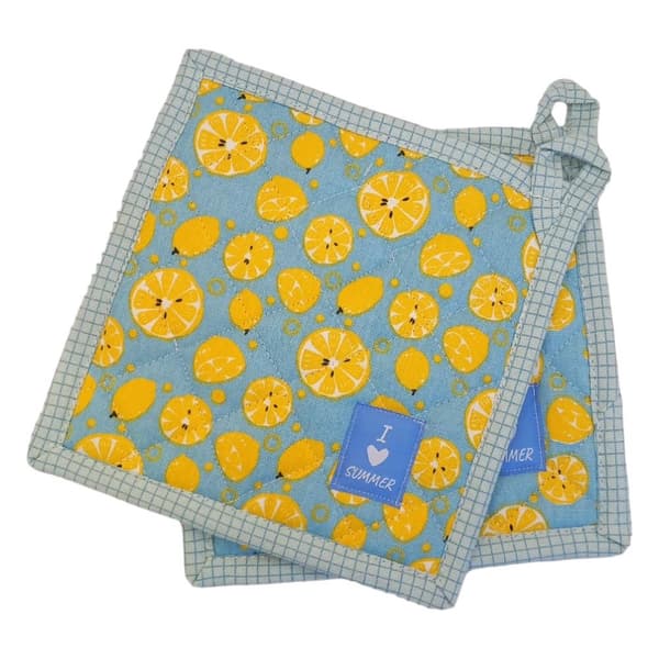 Grydelapper 20x20 2 stk. Citron