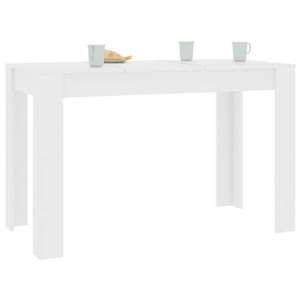 vidaXL spisebord hvid 120x60x76 cm spånplade