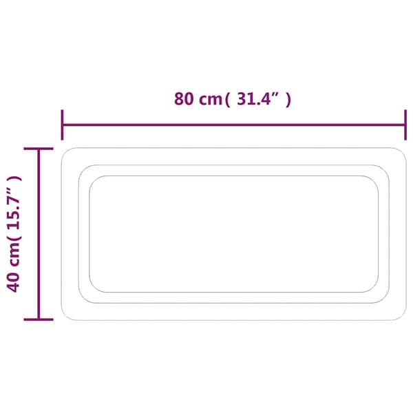 vidaXL Badrumsspegel med LED, 80x40 cm