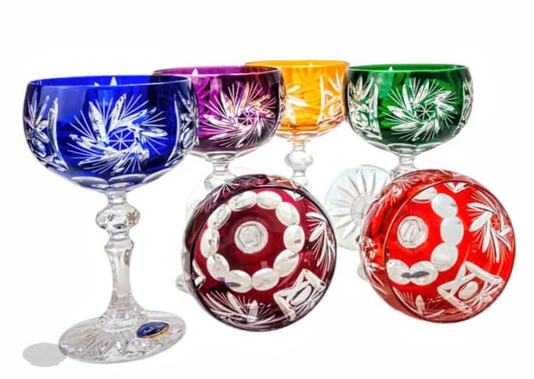 Färgglada kristallchampagneglas 150ml Olive Grinder