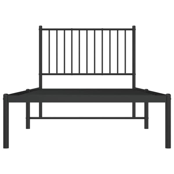 vidaXL metalsengestel med hovedgærde sort 90x200 cm