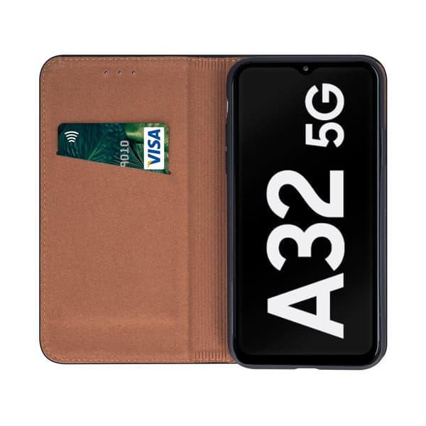 Läderplånboksfodral till Samsung Galaxy A32 5G, Svart