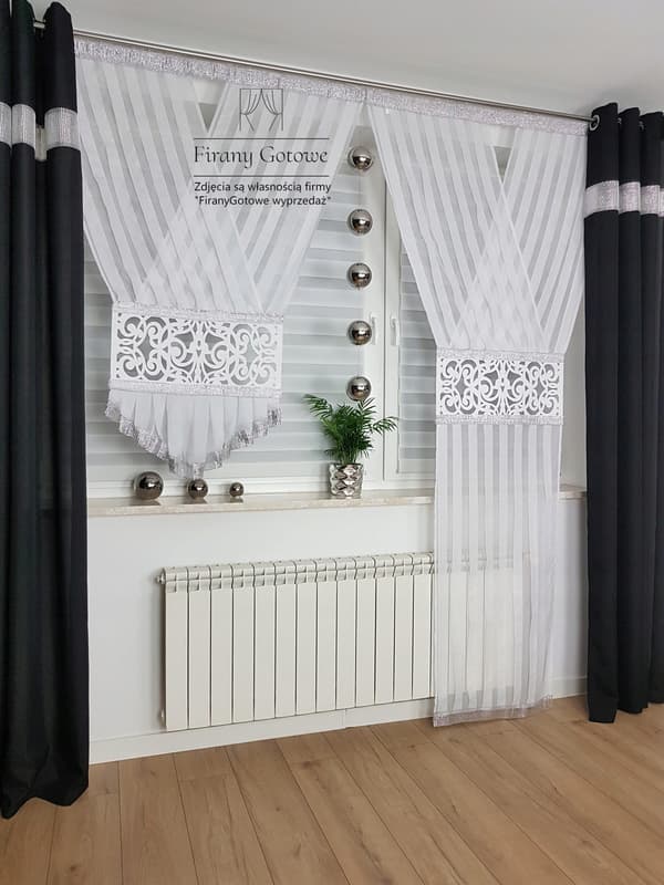 Moderne gardin, dekorativt panel, 250 cm langt