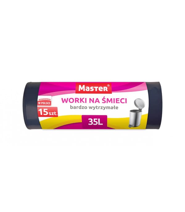 Affaldssække, stærke, meget holdbare, sorte, 35 l, 15 stk.
