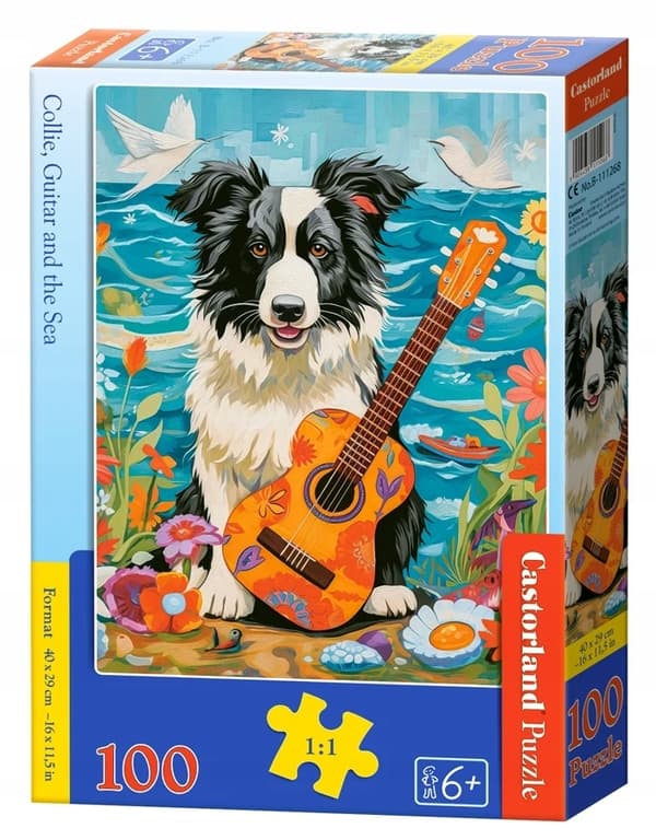 Pussel 100 B-111268 Collie, gitarr och havet