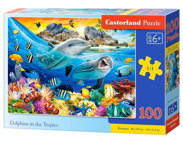 Puslespil 100 B-111169 Delfiner i troperne