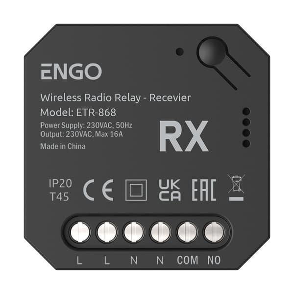EngoLink trådløs sender, engo ETR-868, sender+modtagerstyring