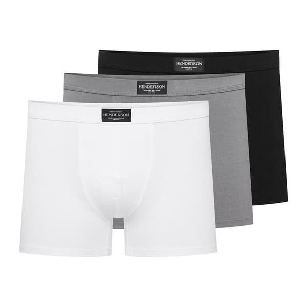 Main Henderson 3-pak boxershorts | sort, grå, hvid M
