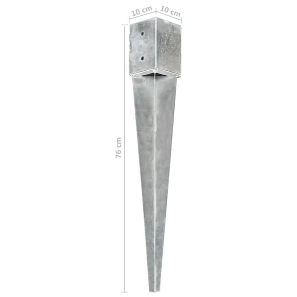 vidaXL Markpinnar, 12 st, Silver, 10x10x76 cm, Stål