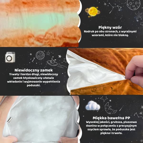 Avlång rullkudde med 3D-mönster i Jupiter
