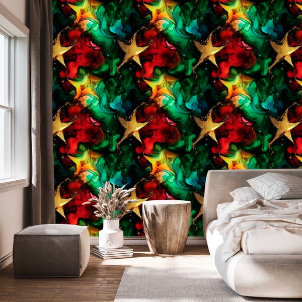 Mustetapetti musta, pullonvihreä, viininpunainen ja punainen 50x1000 cm