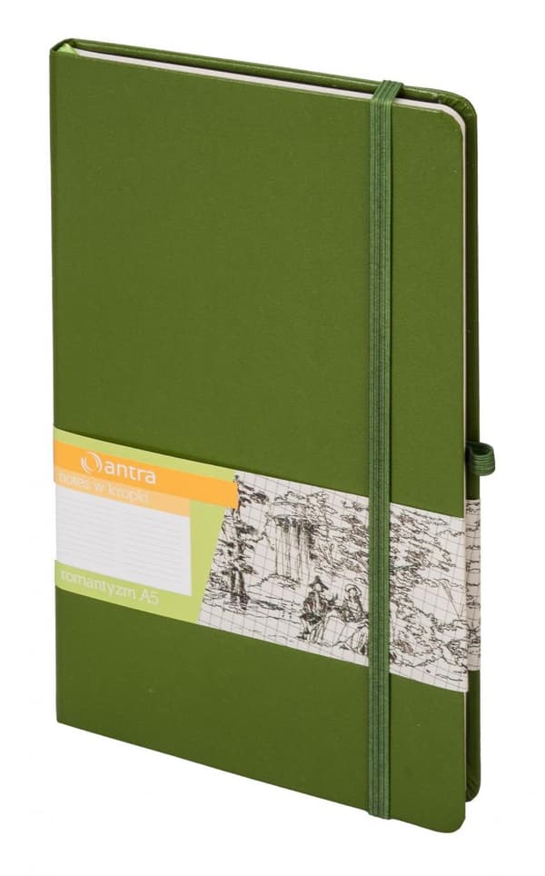 Notesbog A5 Prikker Romantik Khaki ANTRA