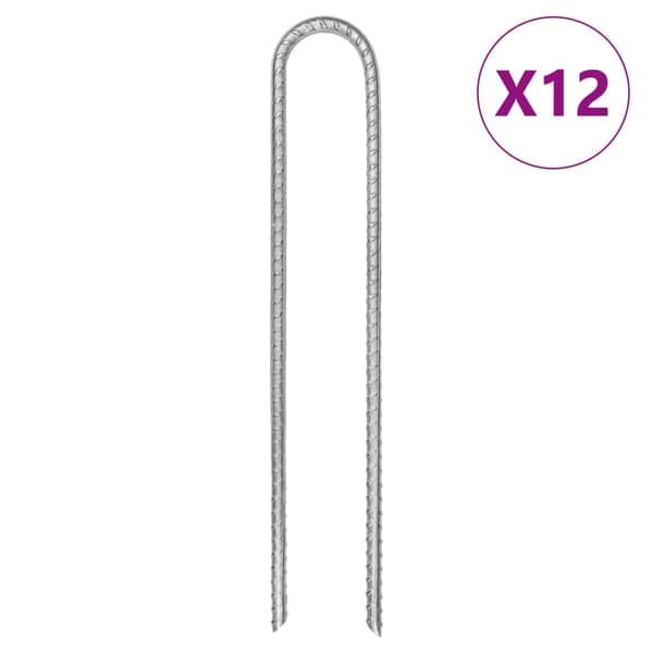 vidaXL teltpløkker, 12 stk., U-form, 30 cm, Ø7 mm, stål