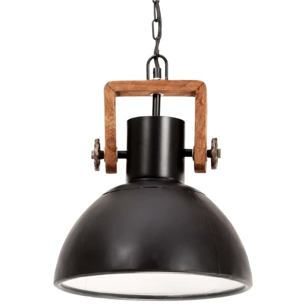 vidaXL industriel pendellampe, 25 W, sort, rund, 30 cm, E27