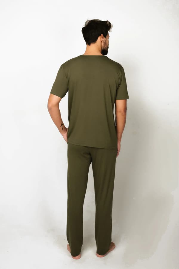 Dallas herrpyjamas, kortärmade, långbyxor M