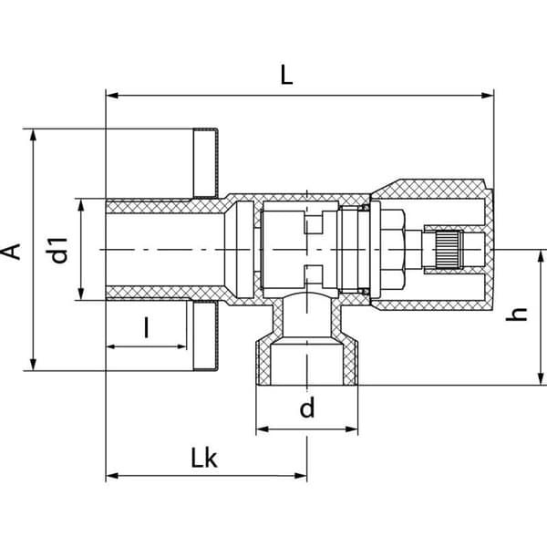 Stjerneforkromet vinkelventil med keramisk hoved 1/2"-3/8"