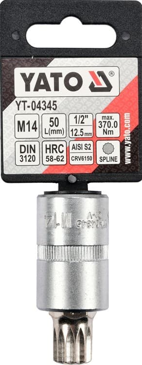Topnøgle spline 1/2"" M14 55mm