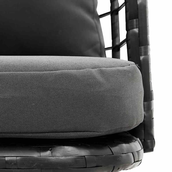 vidaXL havestol med hynder, sort, polyrattan