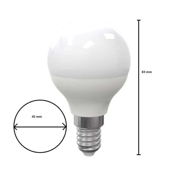 LED-pære 7W E14 G45 Kold 6000K