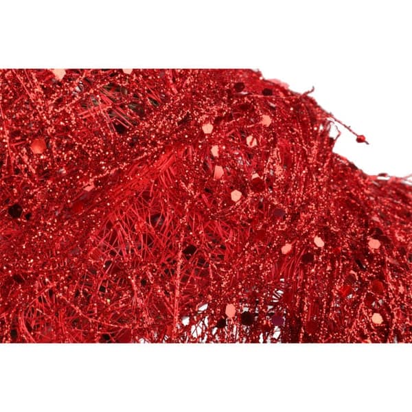 Sisalklocka röd med glitter 27cm