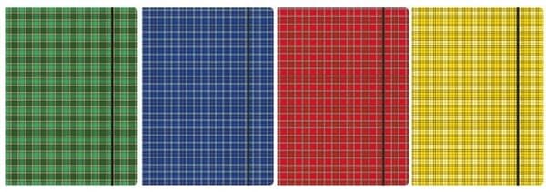 Mappe med elastik A4 skotsk tartan blanding af mønstre