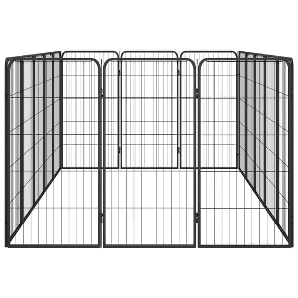 vidaXL hundebur, 16 paneler, sort, 50x100 cm, stål