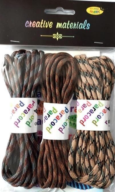 Paracord-sæt 2,8m 3 farver