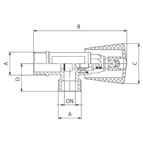 Vinkelkulventil 1/2"x1/2"