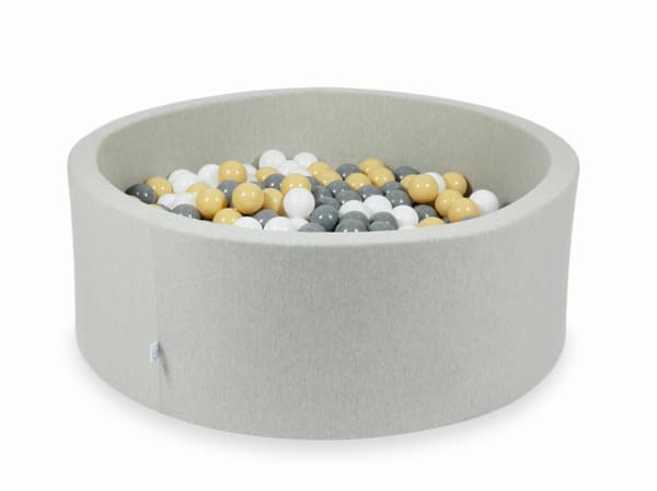 Lysegrå tørpool 110x40 med 500 bolde: beige, grå, hvid
