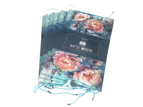 Set med 6 dekorativa väskor - Blommor (CARMANI)