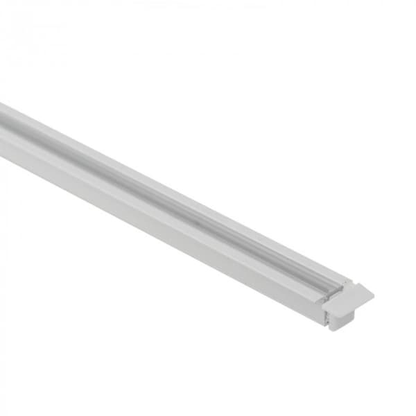 Infälld LED-listprofil, vit aluminium + transparent skydd 1m