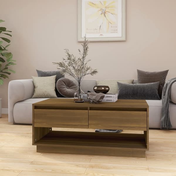 vidaXL sofabord brunt egetræ 102,5x55x44 cm