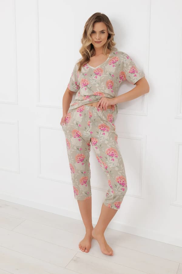 Dampyjamas, korta ärmar, 3/4-byxor, Harmonia S