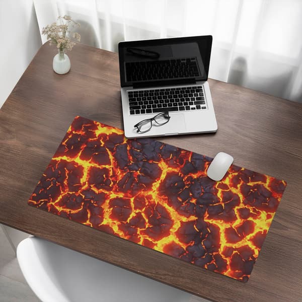 Glødende lava antiglid skrivebordsmåtte 90x45 cm