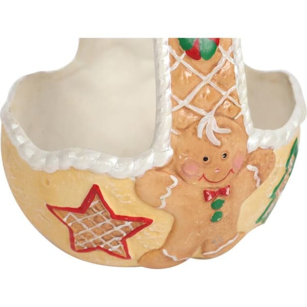 Julpepparkaksformad keramisk godiskorg 14 cm