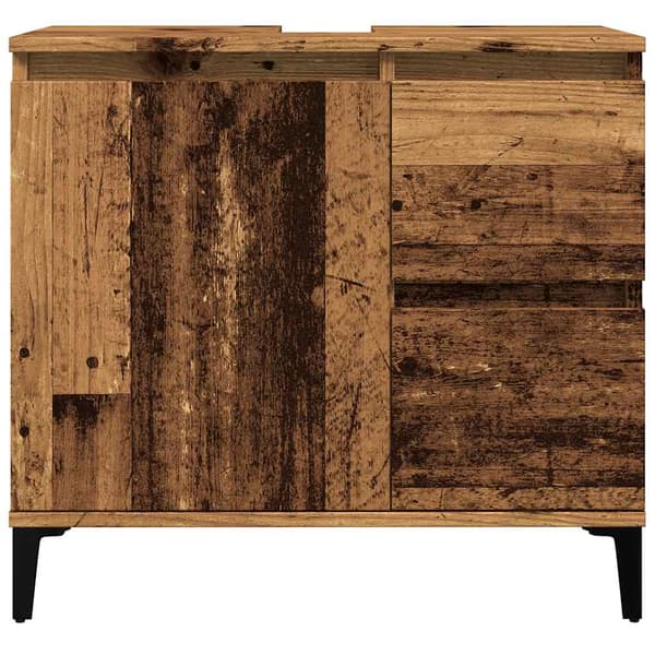 vidaXL håndvaskskab, antik træ, 65x33x60 cm