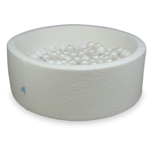 Torr pool 110x40 Boucle Vit 500 bollar: vit, pärlfärgad