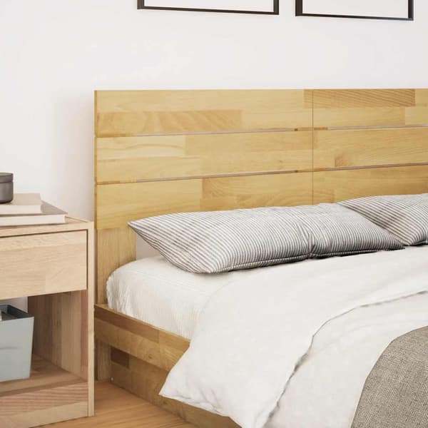 vidaXL sengegavl 135 cm massivt træ egetræ