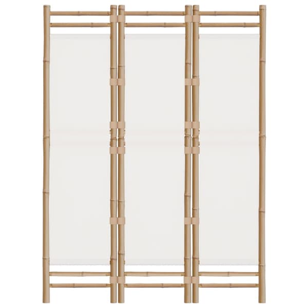 vidaXL Hopfällbar 3-panelsskärm, 120 cm, bambu och kanvas