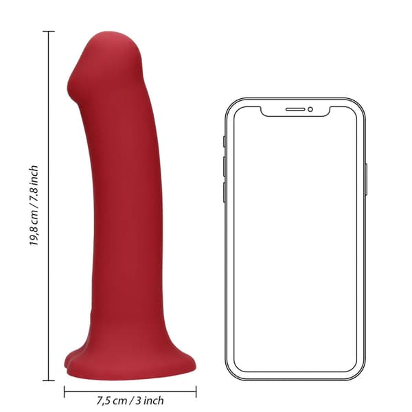 Ei-fallosinen värisevä dildo - Suuri - vadelmanpunainen