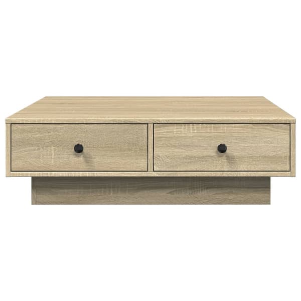 vidaXL sofabord, Sonoma eg, 90x90x28 cm, spånplade