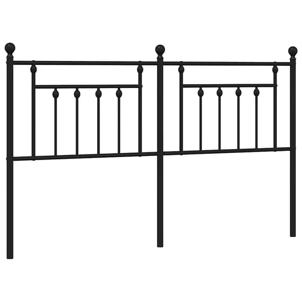 vidaXL metalsengegavl, sort, 180 cm