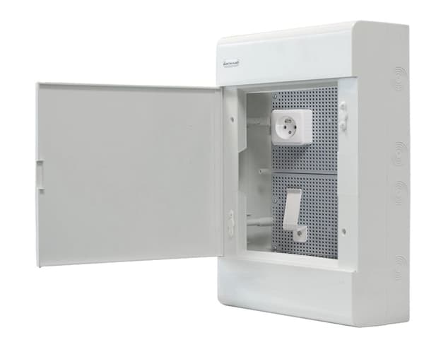 Overflademonteret multimediefordelingstavle SRn 24x moduler Stikpanel hvid