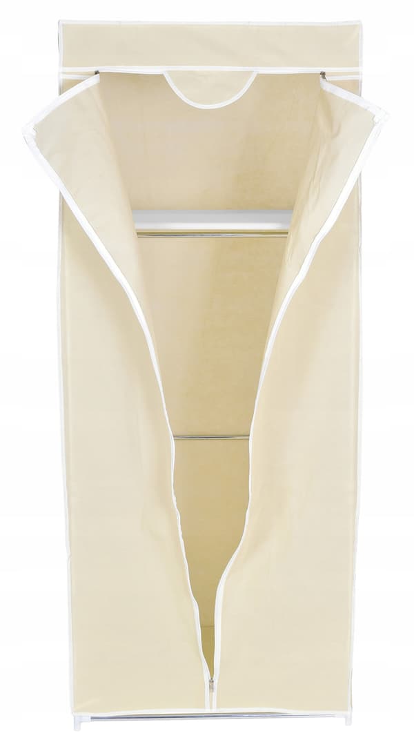 Fela textilgarderob med hyllplan - beige