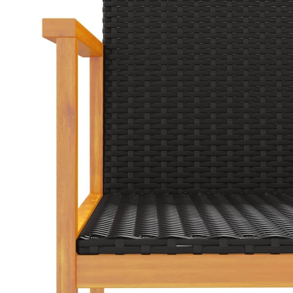vidaXL havestole, sæt med 2, sort, polyrattan og træ