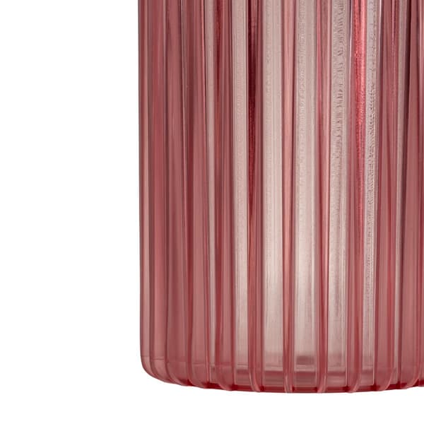 Set med 3 moderna ribbvaser transparent rosa