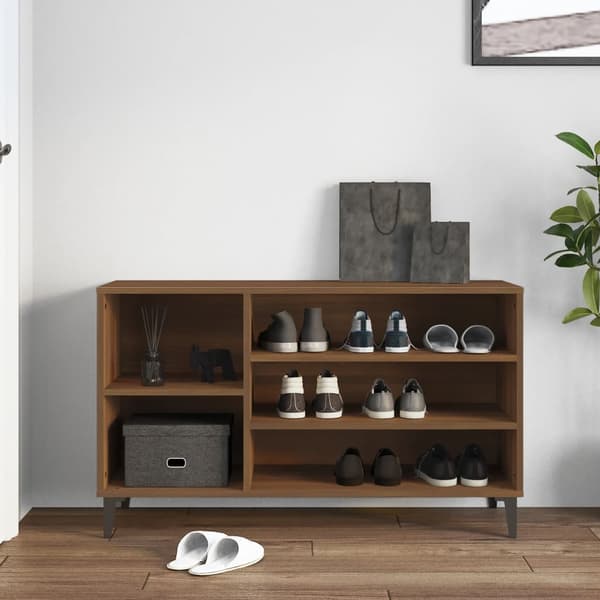 vidaXL skoskab brunt egetræ 102x36x60 cm