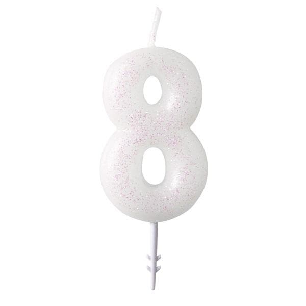 Numerokynttilä 8 m kiiltävä