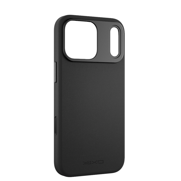Yaxo Leather Gear Slim -kotelo MagSafe iPhone 17 Prolle, pölynmusta